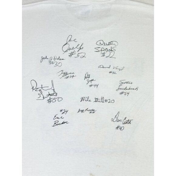 Vintage 1990 Bridgeport Basketball T-Shirt White Medium State Champs Single Sti - Picture 7 of 12